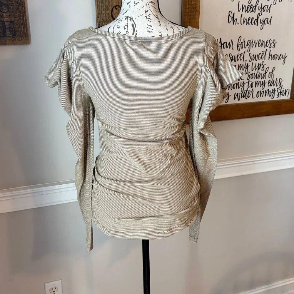 Free People Penelope Puff Striped Long Sleeve Blouse